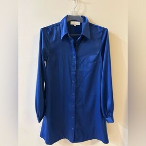 L'Academie Royal Blue Button-Down Shirt Dress XS‎